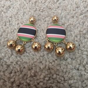 Kate Spade Gold and Striped Dangle Earrings